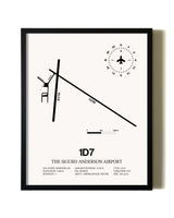 Framed The Sigurd Anderson Airport wall art poster in black frame