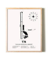 Taylor Municipal Airport framed wall art in white frame
