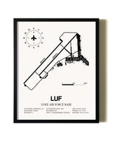 Framed Luke Air Force Base wall art poster in black frame