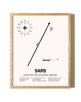 Over the Top Aviation Airport framed print in natural wood frame