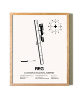 Louisiana Regional Airport framed print in natural wood frame