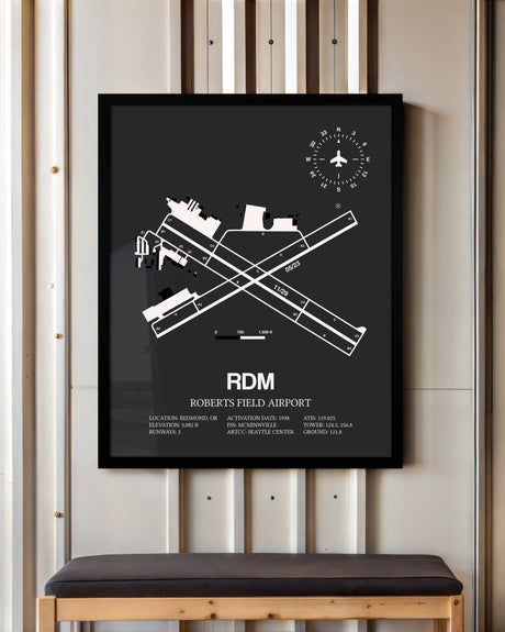 Frame color options for Roberts Field Airport Wall Art