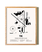 Tinker Air Force Base framed print in natural wood frame