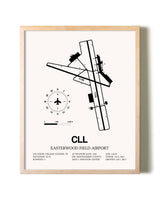 Easterwood Field Airport framed wall art in white frame