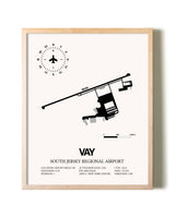 South Jersey Regional Airport framed wall art in white frame