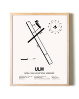 New Ulm Municipal Airport framed wall art in white frame