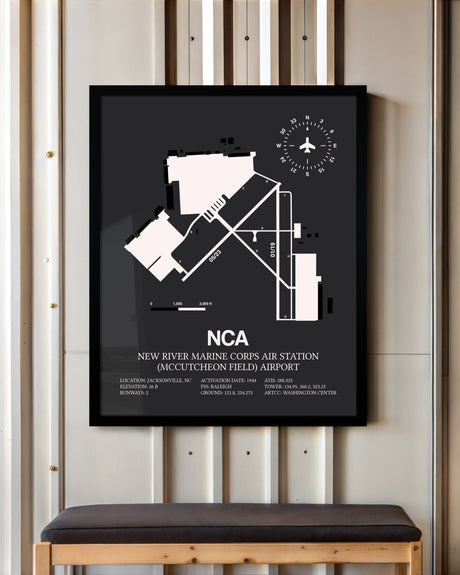 Frame color options for New River Marine Corps Air Station (McCutcheon Field) Airport Wall Art