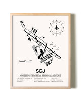 Northeast Florida Regional Airport framed wall art in white frame