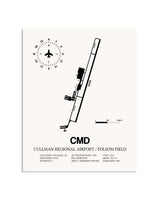 Gray Cullman Regional Airport / Folsom Field framed poster displayed in an airplane hangar