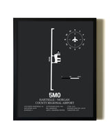 Unframed Hartselle / Morgan County Regional Airport map print poster