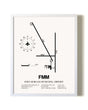 Fort Morgan Municipal Airport airport map poster in oak frame