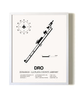 Durango-La Plata County Airport airport map poster in oak frame