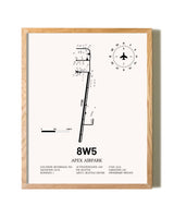 Apex Airpark framed print in natural wood frame