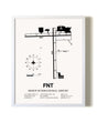 Bishop International Airport airport map poster in oak frame