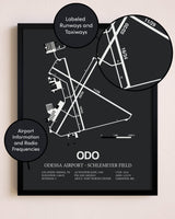 Odessa Airport-Schlemeyer Field poster size comparison chart