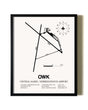 Framed Central Maine / Norridgewock Airport wall art poster in black frame