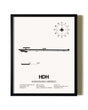 Framed Kawaihapai Airfield wall art poster in black frame