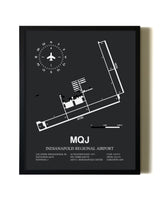 Unframed Indianapolis Regional Airport map print poster