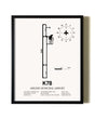 Framed Abilene Municipal Airport wall art poster in black frame