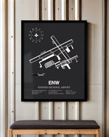 Frame color options for Kenosha Regional Airport Wall Art