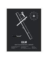 Gray Framed New Ulm Municipal Airport layout wall art poster