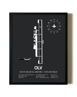 Unframed Olive Branch Airport / Taylor Field map print poster