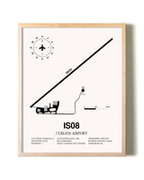Curless Airport framed wall art in white frame
