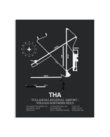 Gray Framed Tullahoma Regional Airport / William Northern Field layout wall art poster