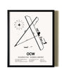 Framed Washington-Warren Airport wall art poster in black frame