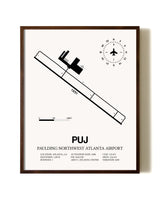 Paulding Northwest Atlanta Airport aviation print in walnut frame