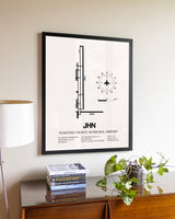 Stanton County Municipal Airport aviation wall décor in black wood frame