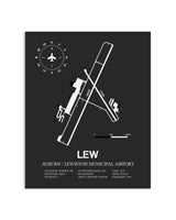 Gray Framed Auburn / Lewiston Municipal Airport layout wall art poster