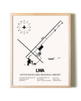 South Haven Area Regional Airport framed wall art in white frame