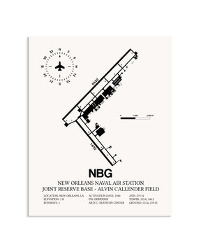 Gray New Orleans Naval Air Station Joint Reserve Base-Alvin Callender Field framed poster displayed in an airplane hangar