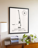 Roosevelt Memorial Airport aviation wall décor in black wood frame