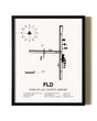 Framed Fond Du Lac County Airport wall art poster in black frame