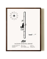 Sallisaw Municipal Airport aviation print in walnut frame