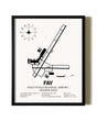 Framed Fayetteville Regional Airport / Grannis Field wall art poster in black frame