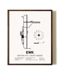 Newton City / County Airport aviation print in walnut frame