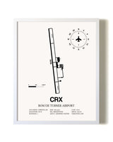 Roscoe Turner Airport airport map poster in oak frame