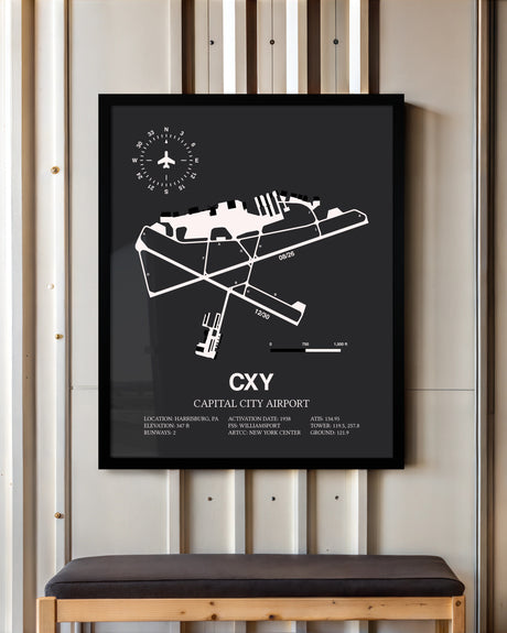 Frame color options for Capital City Airport Wall Art