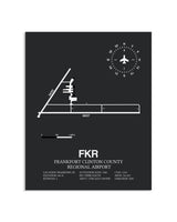 Gray Framed Frankfort Clinton County Regional Airport layout wall art poster