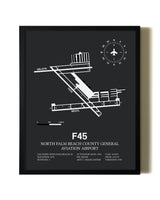 Unframed North Palm Beach County General Aviation Airport map print poster