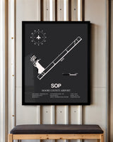 Frame color options for Moore County Airport Wall Art