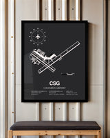 Frame color options for Columbus Airport Wall Art