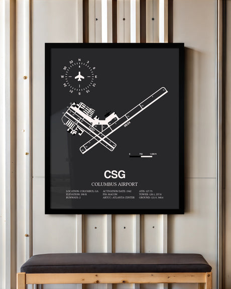 Frame color options for Columbus Airport Wall Art