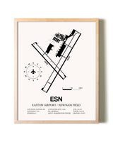 Easton Airport / Newnam Field framed wall art in white frame