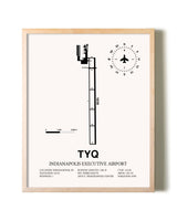 Indianapolis Executive Airport framed wall art in white frame