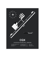 Gray Framed Chatham Municipal Airport layout wall art poster