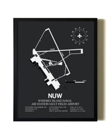 Unframed Whidbey Island Naval Air Station (Ault Field) Airport map print poster